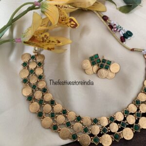 Three layer Kaasu necklace set
