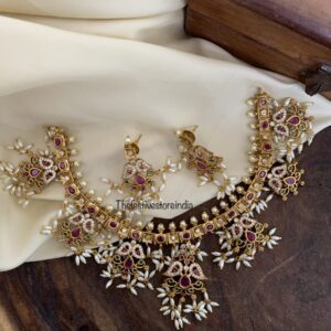 Non idol rice pearls Guttapusalu necklace set