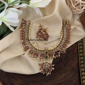 Rice pearls kemp pendant set