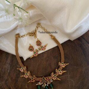 Antique finish parrot attigai green drops