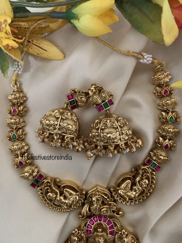 3D Lakshmi necklace set