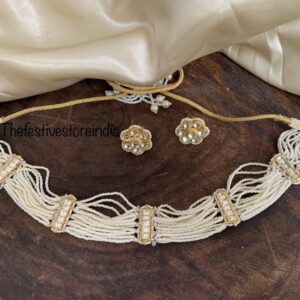 Simplistic yet classy Pachi kundan choker set