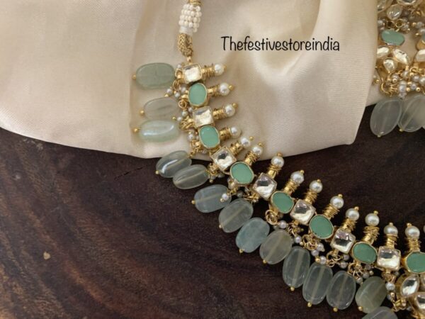 Pastel Pachi kundan necklace set