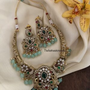 Victorian mint drops kanti set