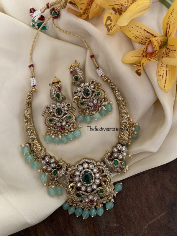 Victorian mint drops kanti set