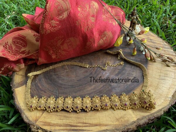 Antique finish Lakshmi Hip chain