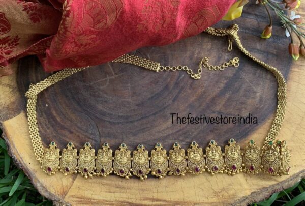 Antique finish Lakshmi Hip chain