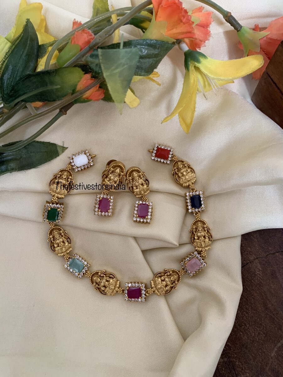 Lakshmi floral AD necklace/choker set