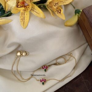 Jadau lotus anklets