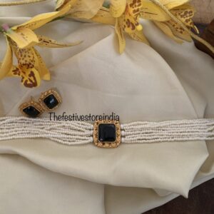 Budgeted Black pearl choker set