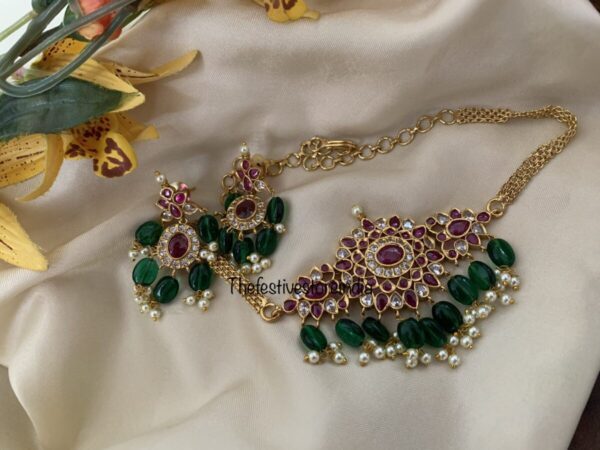 Mini Kemp Green drops choker set