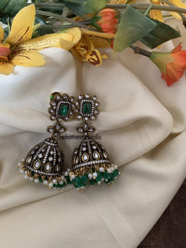 Victorian block jhumkas