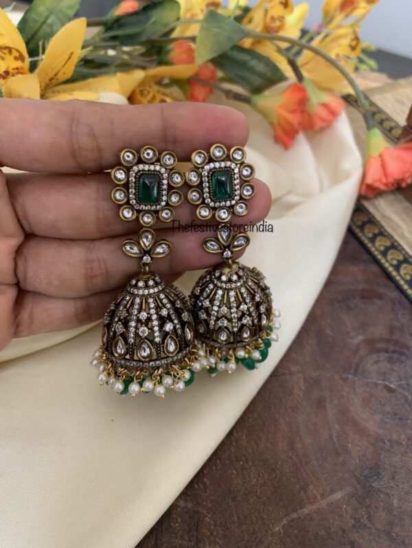 Victorian block jhumkas
