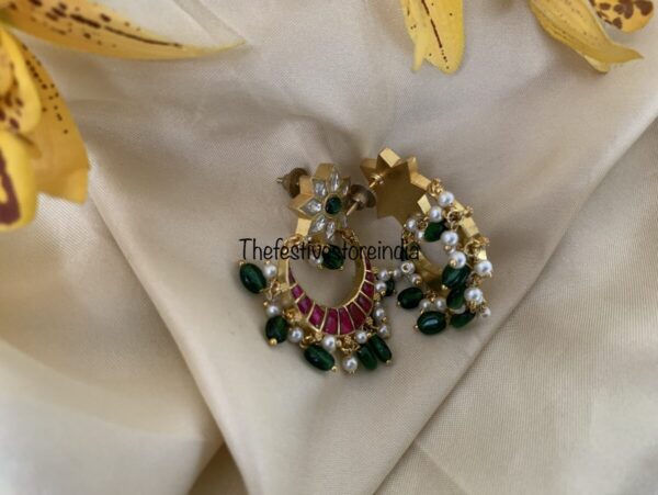 Jadau screwback chandbali