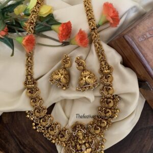 All gold Lakshmi bridal haaram set