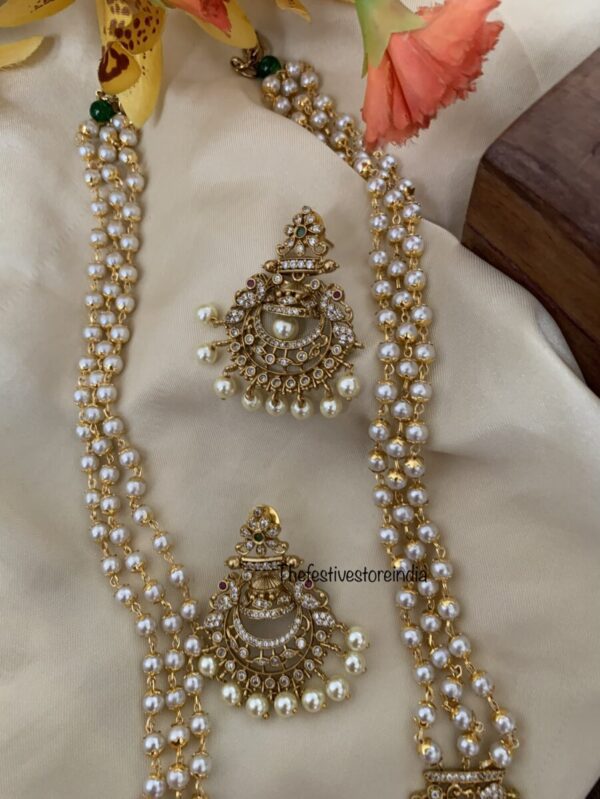 Chandbali pearl haaram set