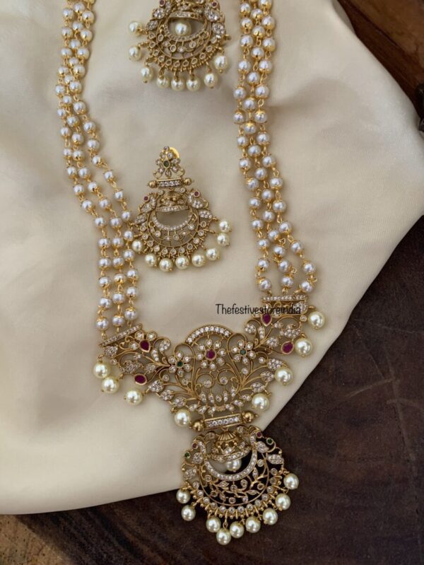 Chandbali pearl haaram set