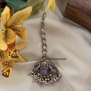 Pink Victorian maangtikka