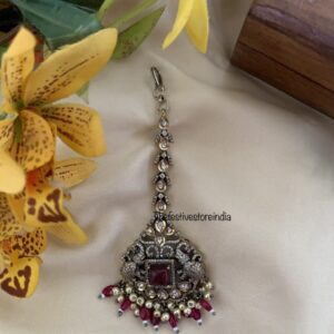 Maroon Victorian maangtikka