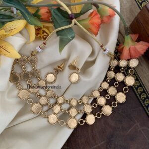 Contemporary Lakshmi coin necklace set