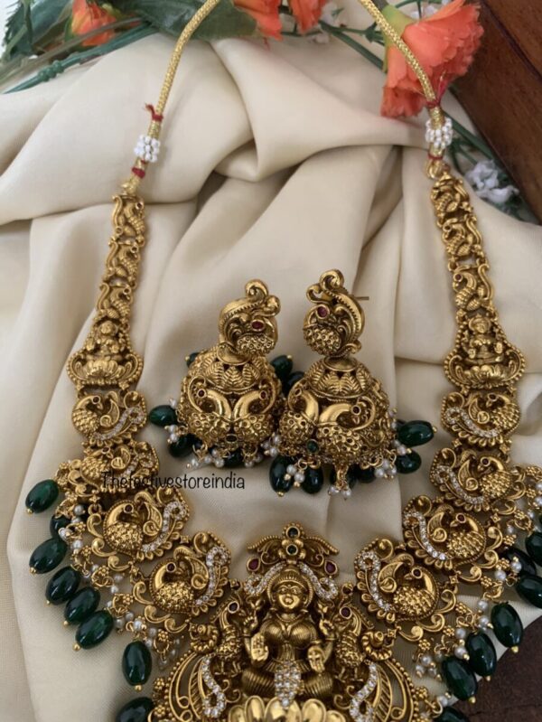 Lakshmi green beads set