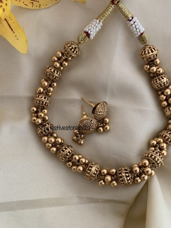 Onam gold necklace set