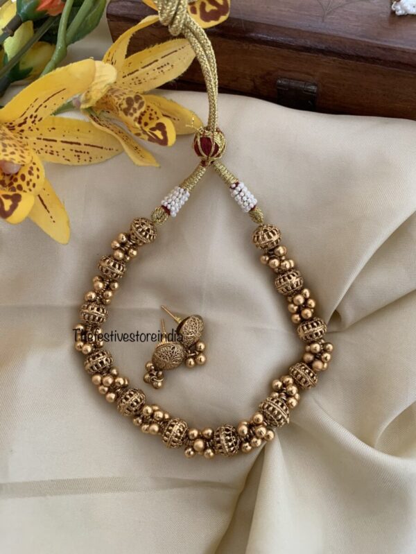 Onam gold necklace set