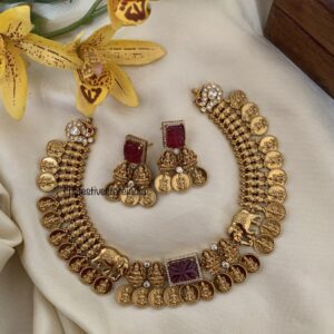 Red block Lakshmi kaasu set