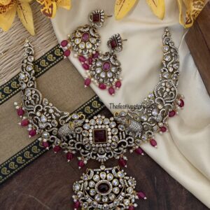 Victorian Maroon necklace set