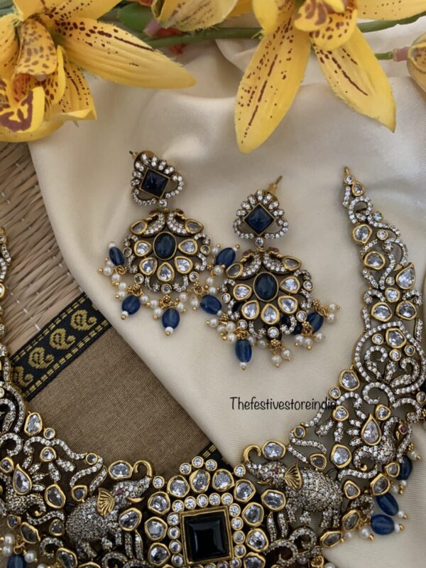 Victorian blue necklace set