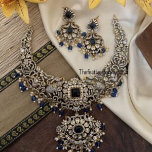Victorian blue necklace set
