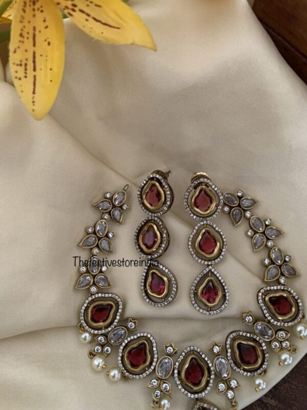 Budgeted Victorian Choker/Necklace set - Ruby