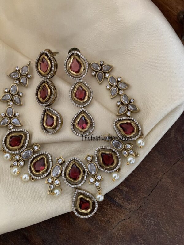 Budgeted Victorian Choker/Necklace set - Ruby
