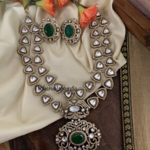 Emerald stone Victorian Midlength set