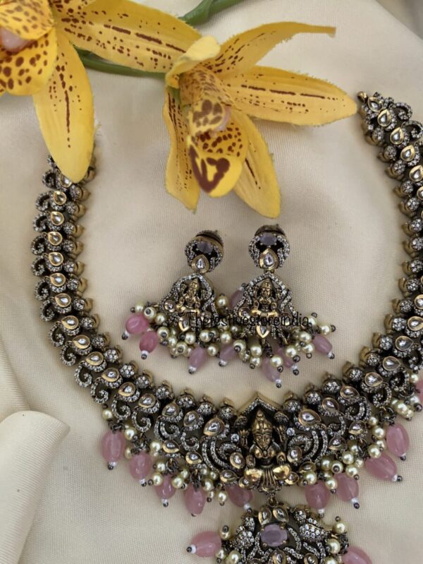 Pink Lakshmi Victorian necklace set