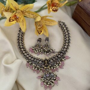 Pink Lakshmi Victorian necklace set