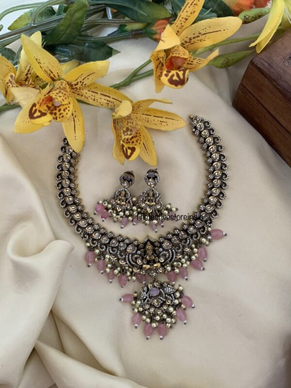 Pink Lakshmi Victorian necklace set