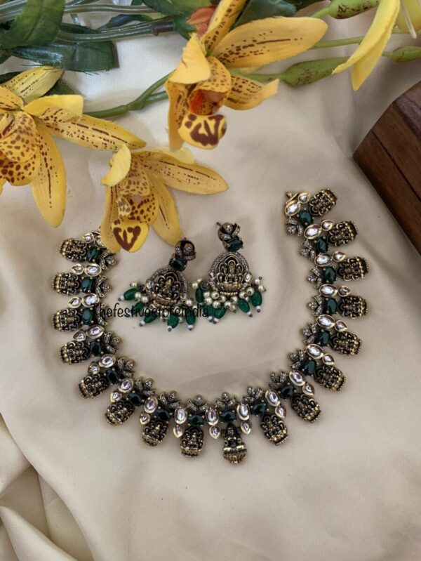 Green Victorian Lakshmi necklace set