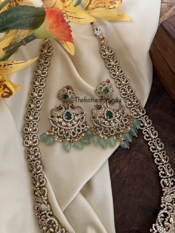 Victorian all green mint drops haaram set