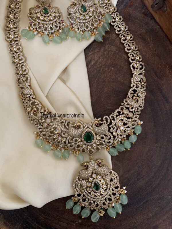 Victorian all green mint drops haaram set
