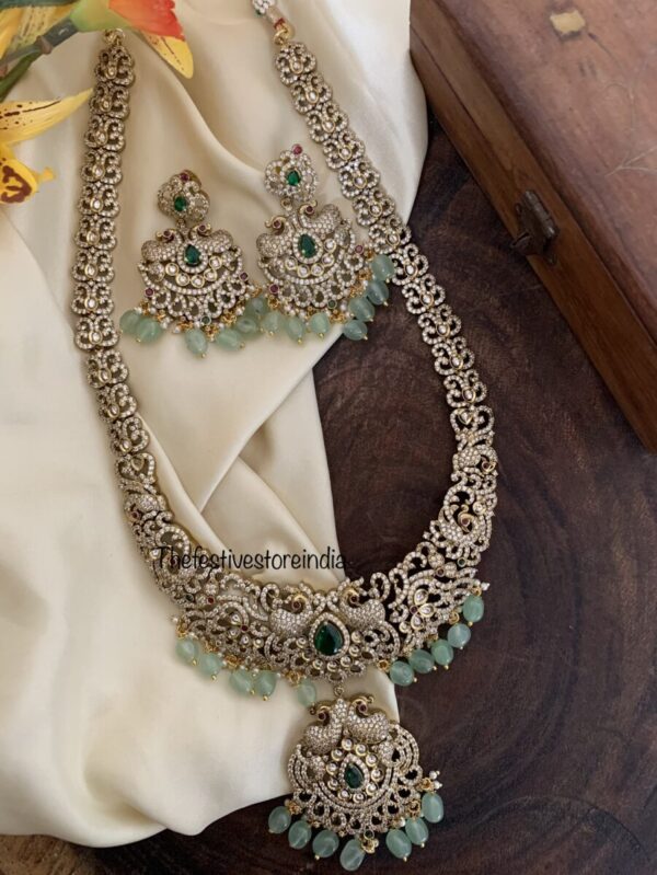 Victorian all green mint drops haaram set