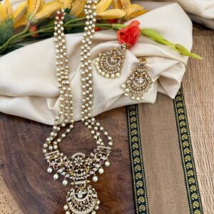 Chandbali pearl haaram set
