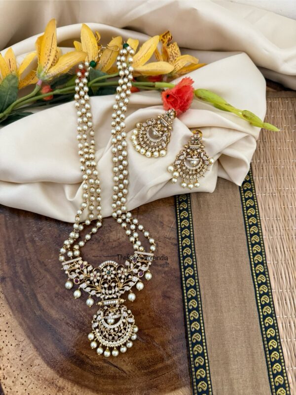 Chandbali pearl haaram set