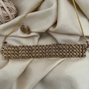 Close knit gold choker set