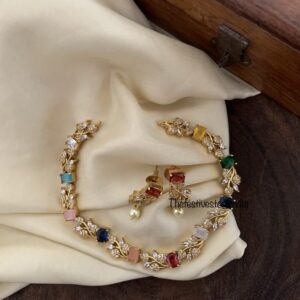CZ multi colour choker/necklace set