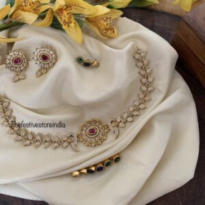 AD stone changeable Navilu choker/necklace set