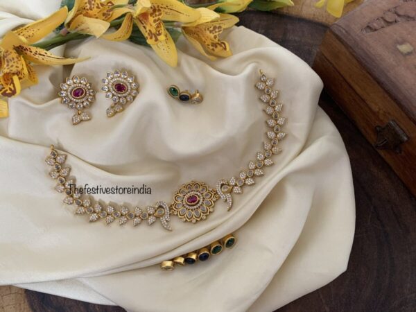 AD stone changeable Navilu choker/necklace set