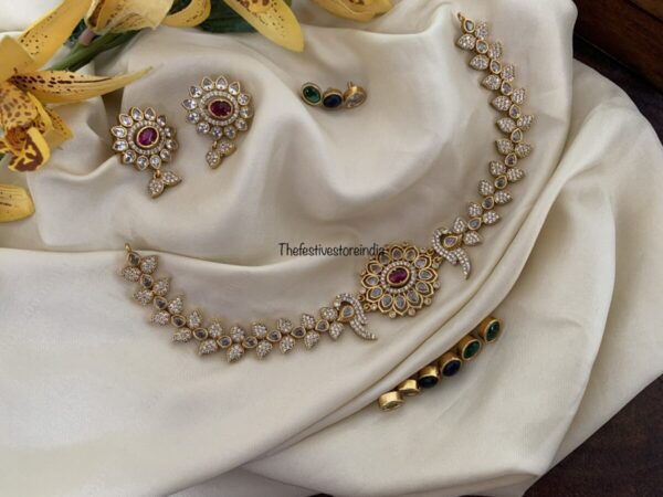 AD stone changeable Navilu choker/necklace set