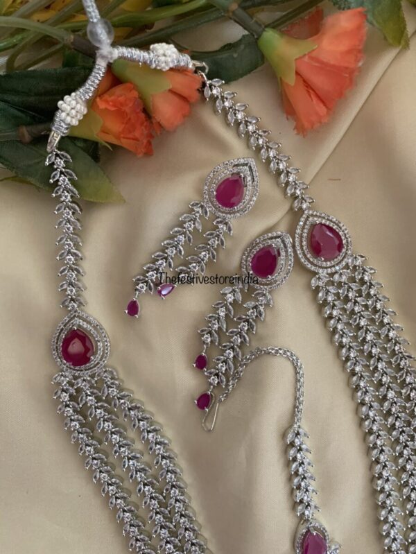3layer ruby haaram set