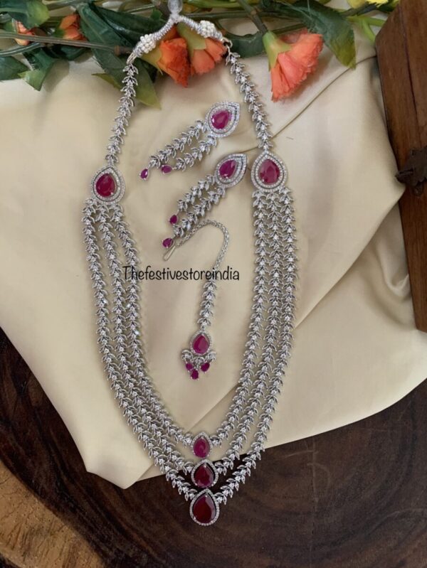 3layer ruby haaram set